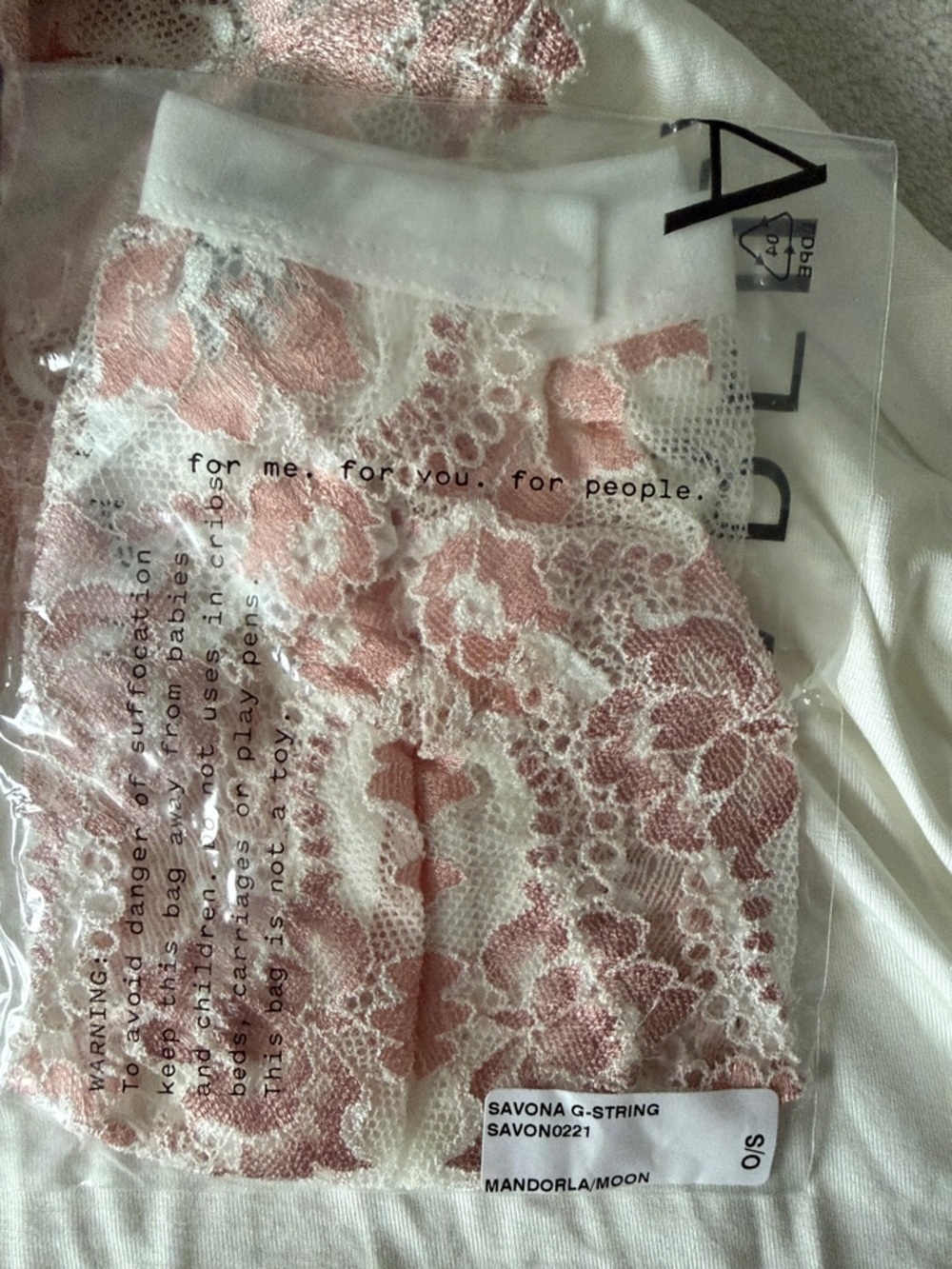 Cosabella White Chemise with Blush Lace Accents - Picture 5 of 5